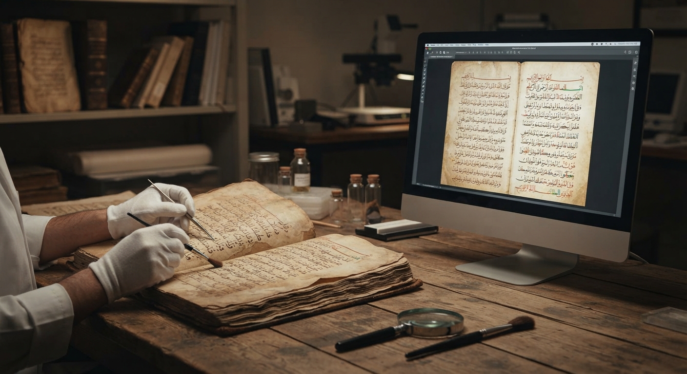 صيانة المخطوطات العربية وترميمها رقمياً